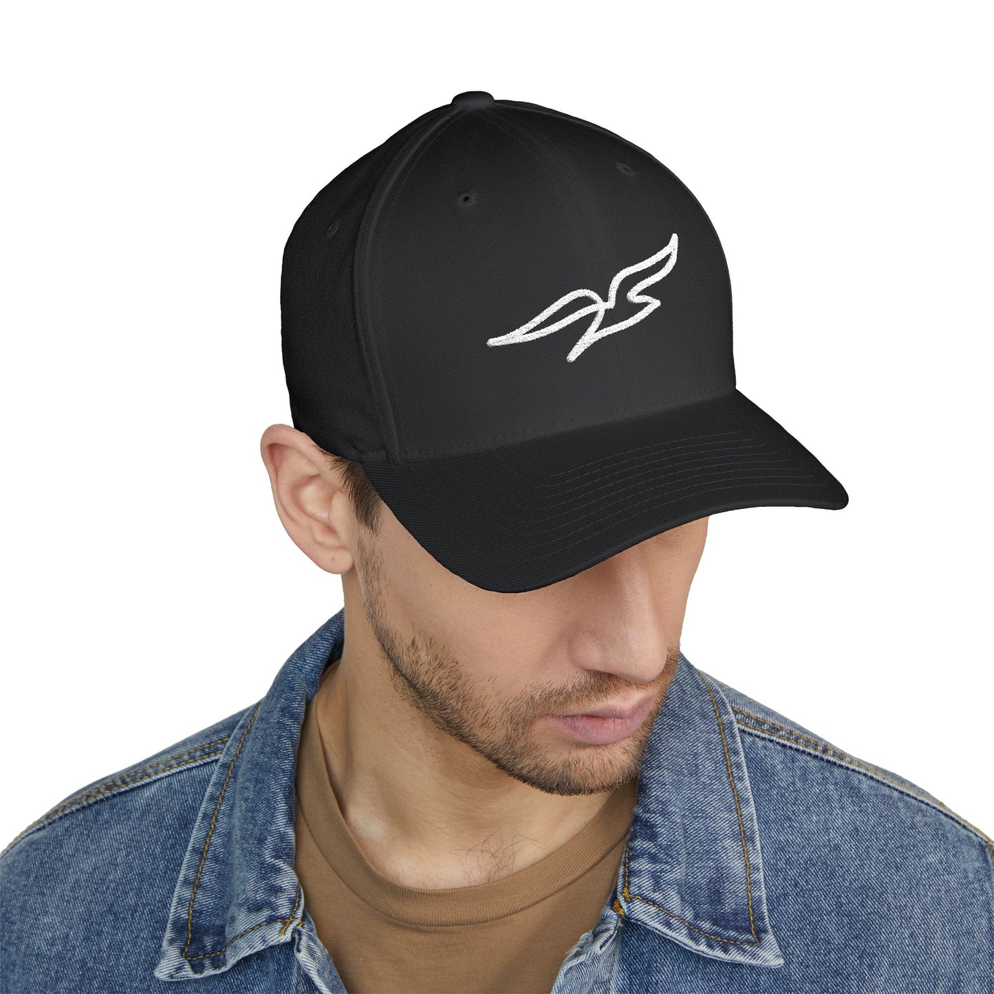 Embroidered Seagull Cap - Flex Fit